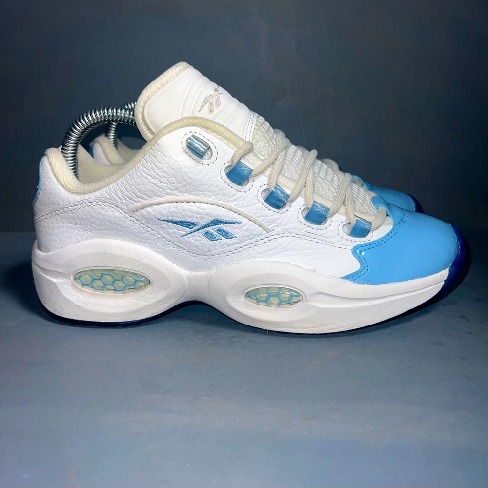 Reebok Question Low Iverson Fluid Blue Patent Leather Junior FY2345 Youth 6
